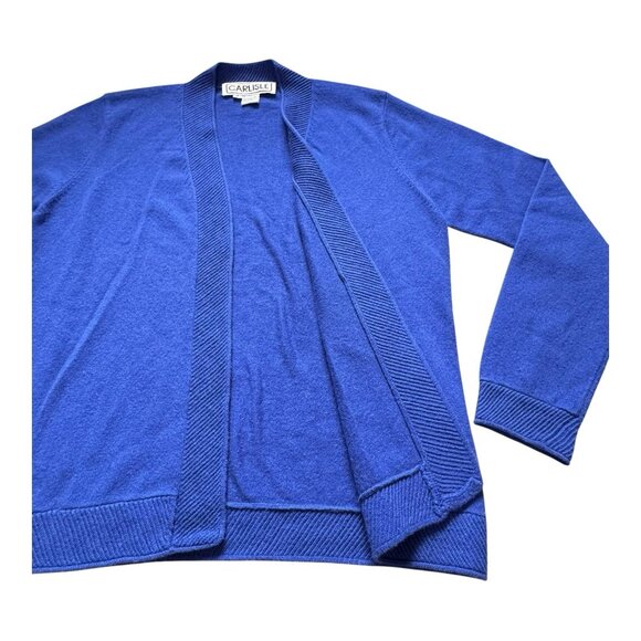 Carlisle Silk Cashmere Cardigan Sweater Blue Open Front Women’s Size S - Picture 4 of 8